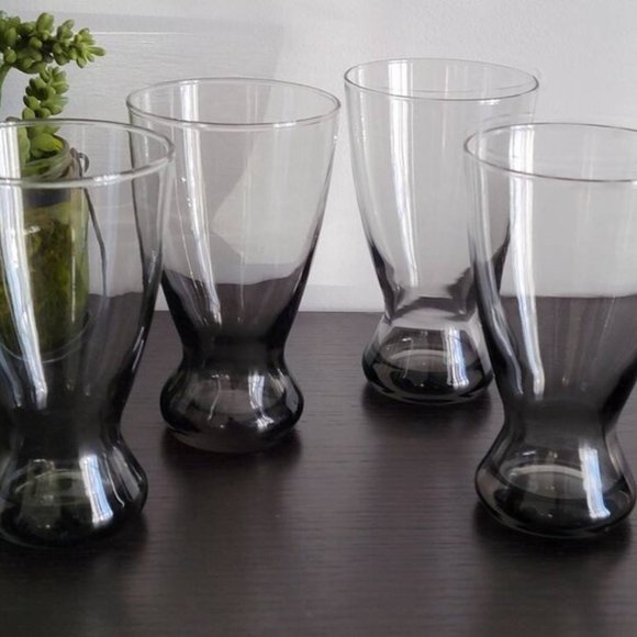 1960s Mid-Century Modern Smoked Glassware - Set of 4 - Picture 3 of 8